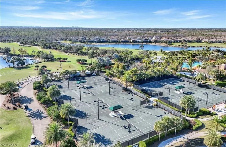 Bird's eye view featuring a water view, golf course view, and a residential view