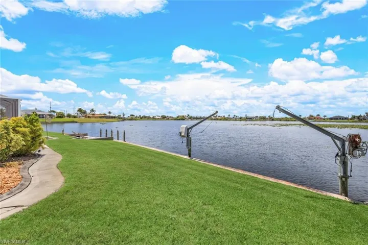Property view of water featuring davits