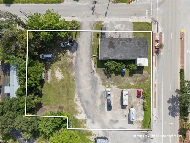 Aerial overview of property's location with property boundaries highlighted