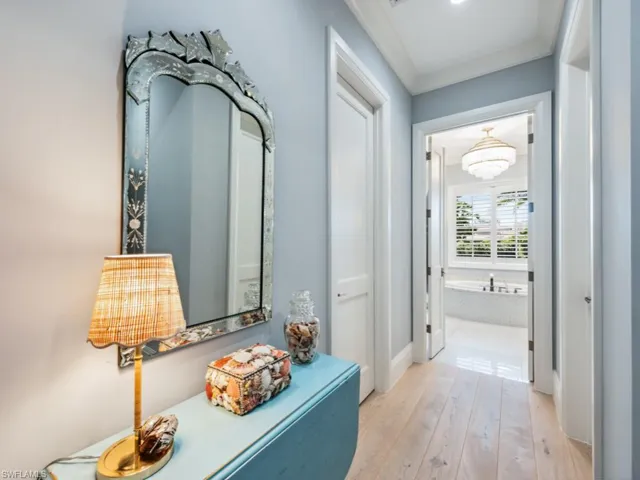 Main bedroom walkway to bathroom