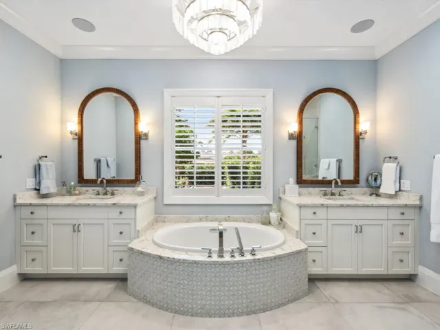 Separate vanities and closets.
