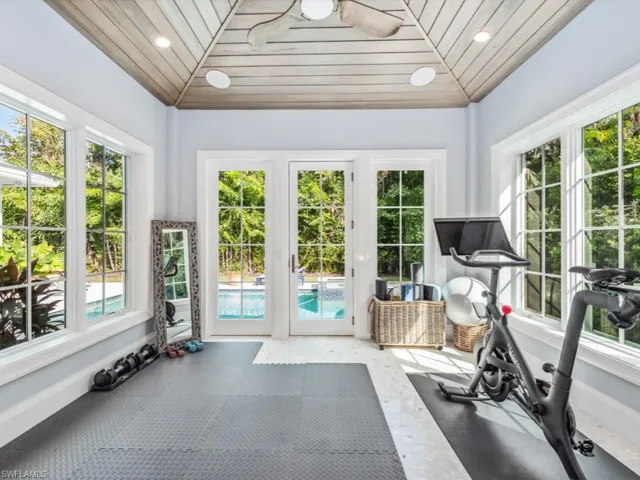 Fully enclosed and A/C'd exercise room with views