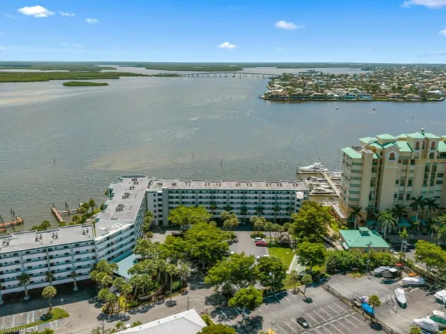 Aerial view of a large body of water