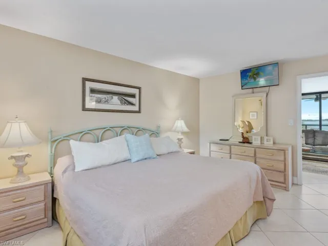 Bedroom featuring light tile patterned floors