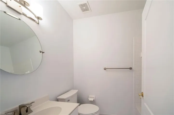 Full bathroom with vanity and shower / washtub combination