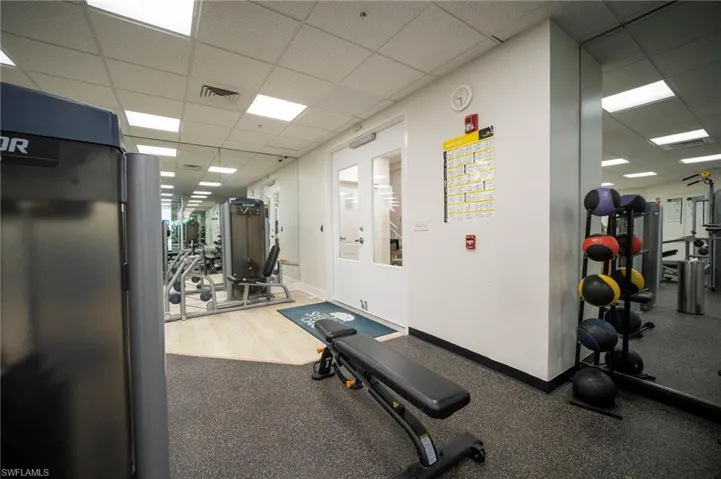 Gym with a drop ceiling