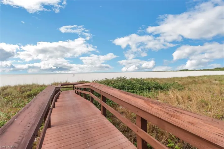 Surrounding community featuring view of water and beach