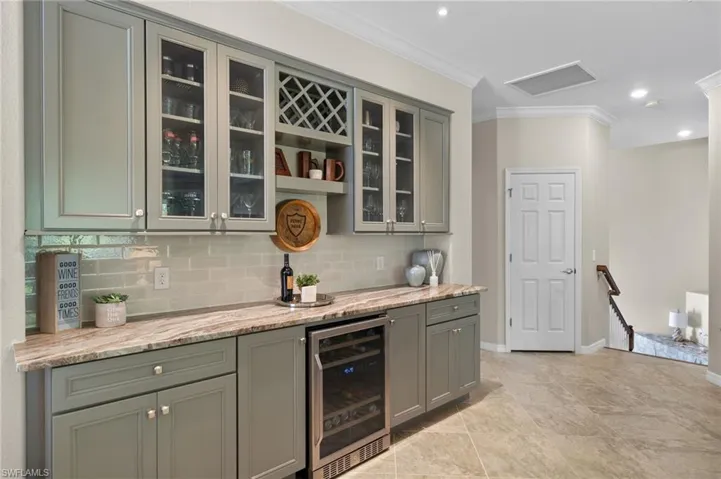 Custom built-in bar and cabinets