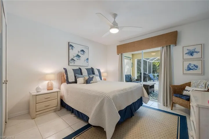 Bedroom 2 with poolside access.