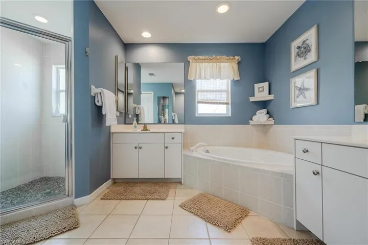 Large, walk-in shower