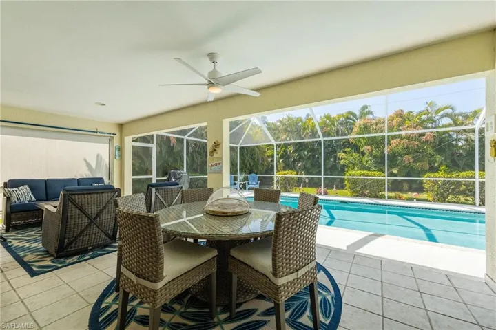 Entertain in the private backyard and lanai.