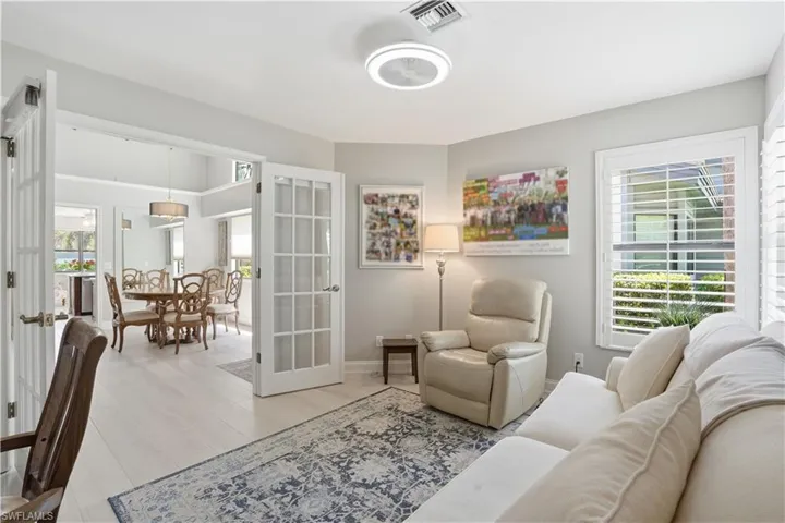 A versatile den is conveniently situated just off the great room.