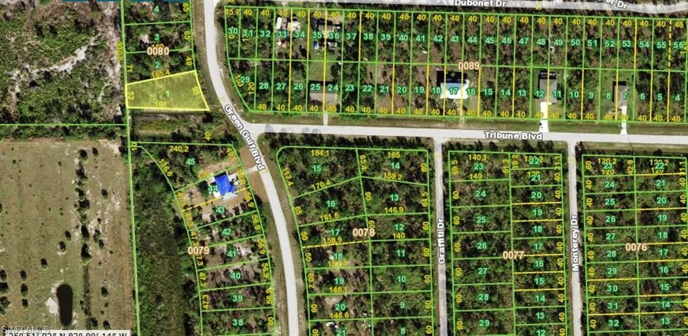 Aerial overview of property's location featuring property parcel outlined