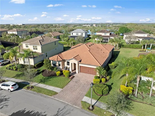 Aerial view of residential area