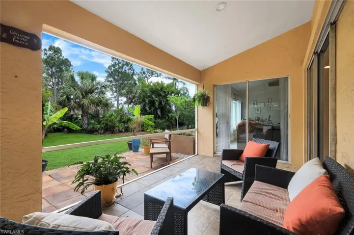 This lanai is the perfect spot to enjoy your morning coffee or evening cocktail.