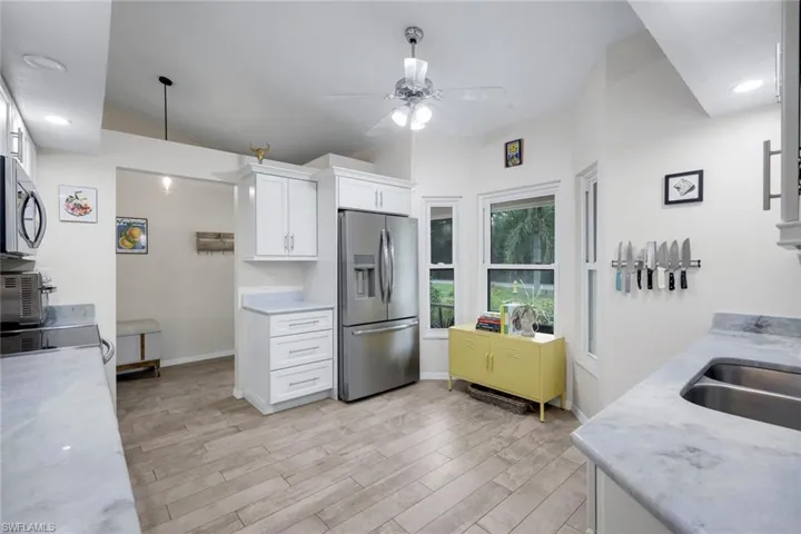 Kitchen has been tastefully updated.