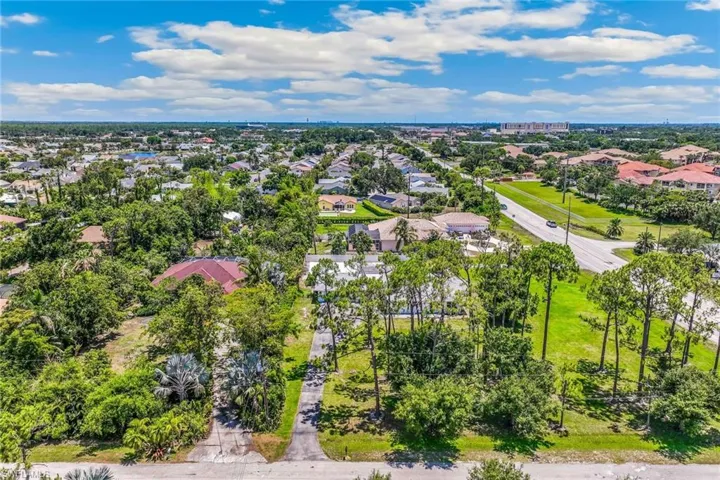 View of drone / aerial view. Peep Gulf Coast Hospital and Hammond Stadium.