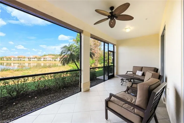 Lanai with long lake view