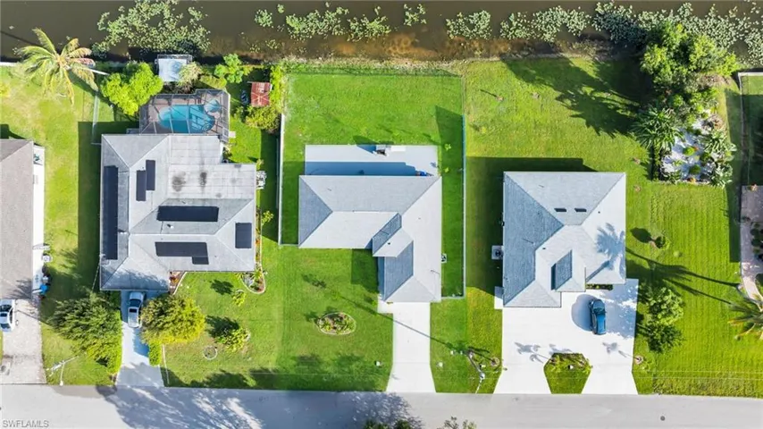 Aerial perspective of suburban area