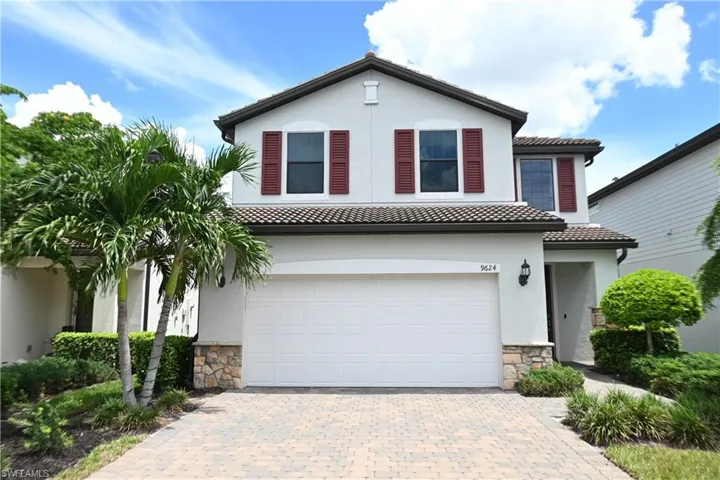View of front of home with a garage