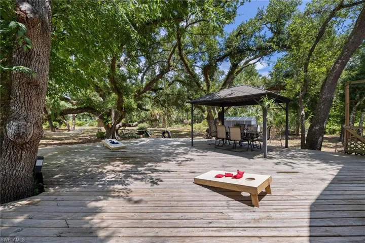 Wooden deck with a gazebo