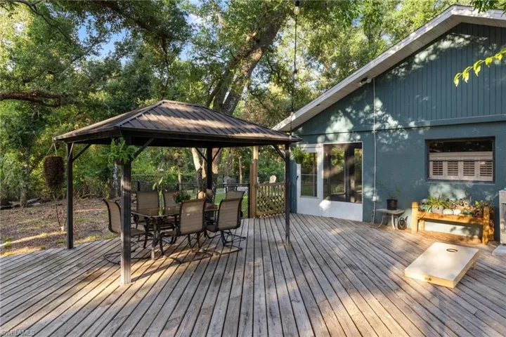 Deck featuring a gazebo