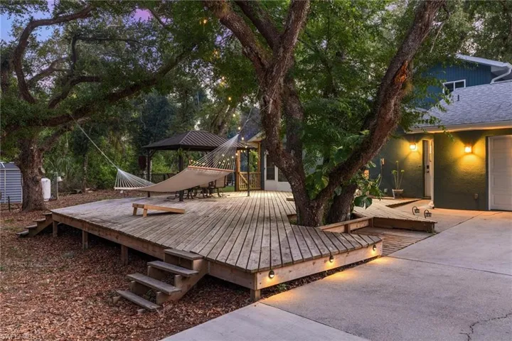 Deck featuring a gazebo
