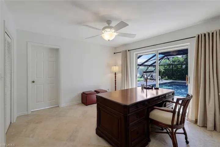 Office with walk-in closet and access to lanai.