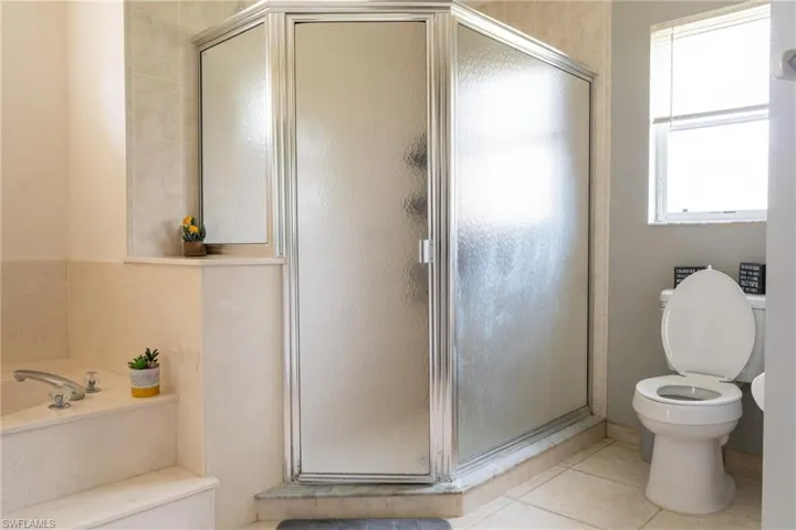 Primary bathroom- separate shower and soaking tub