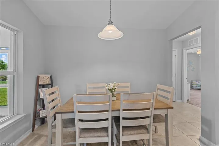 Separated dining area off the kitchen