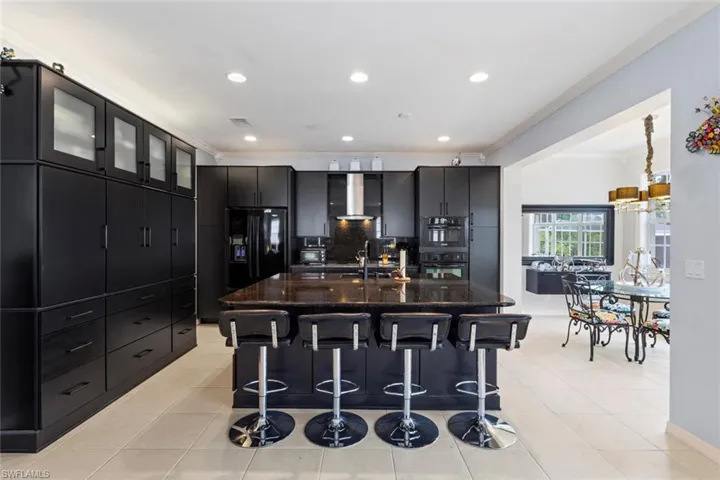 Kitchen with island seating area