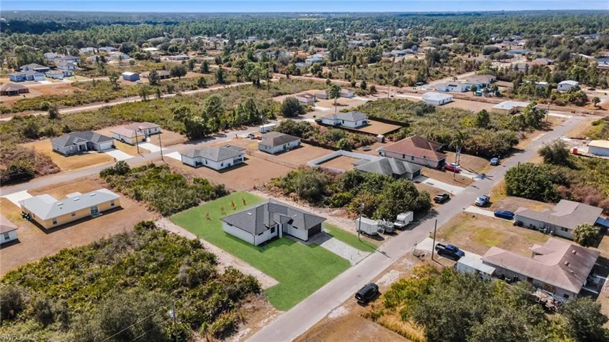 Aerial view of residential area