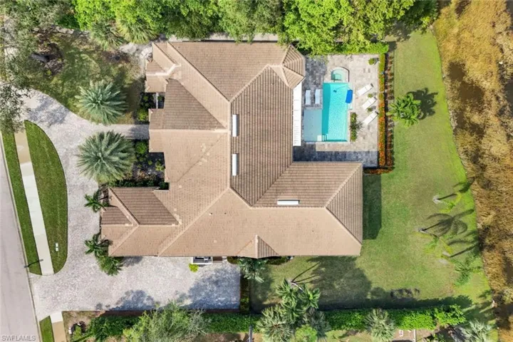 Birds eye view of property