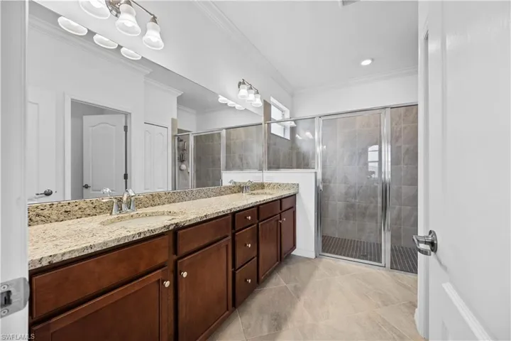 Primary Bath w/ Dual Sinks and Large Walk-in Shower