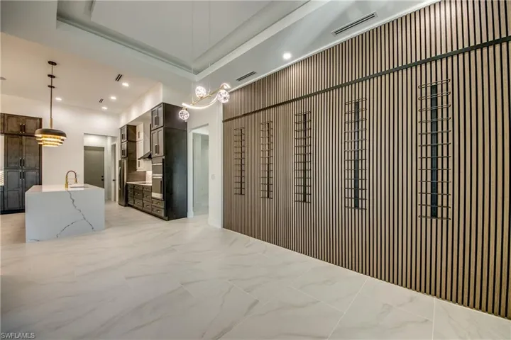 Welcome area featuring a barn door and sink