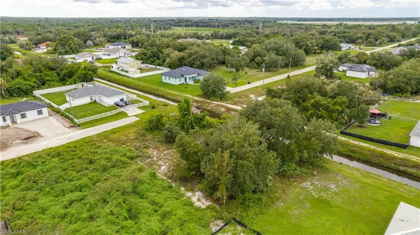 Aerial perspective of suburban area