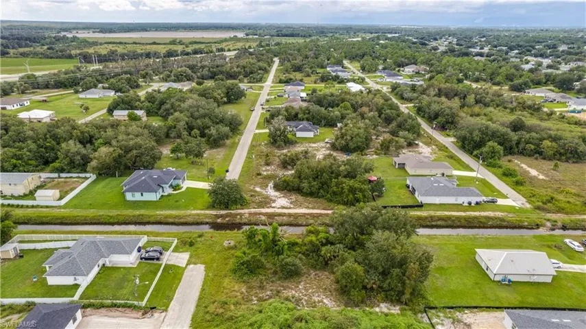 Aerial perspective of suburban area