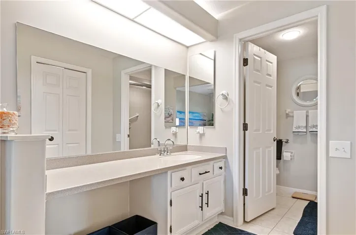 Primary bathroom with walk in closet