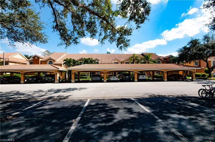 View of covered parking lot