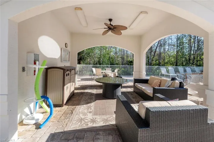 View of patio / terrace with outdoor lounge area and ceiling fan