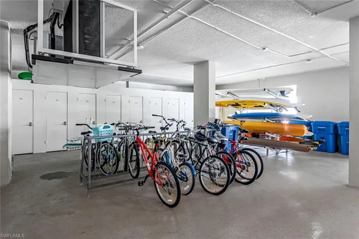 Bike, Kayak, Paddleboard storage and Storage lockers.