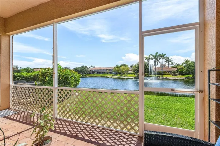 Screened in Lanai with a water view and plenty of natural light