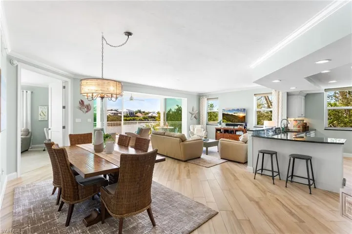 Wood-like tile throughout the home except for newer carpet in the bedrooms.