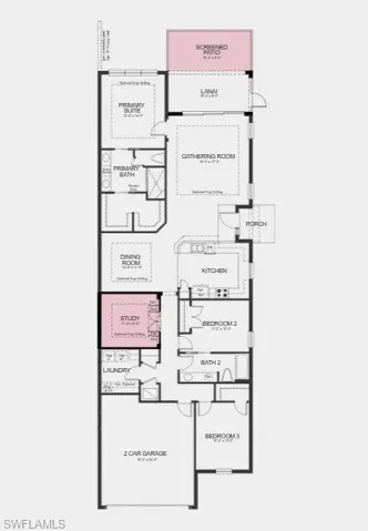Structural options added include: tray ceiling package, extended screened patio, study, 8' interior doors and impact windows.