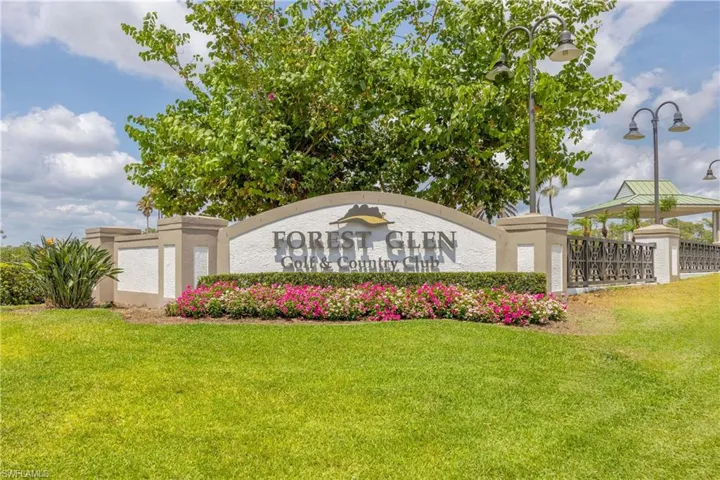 Community sign with a lawn