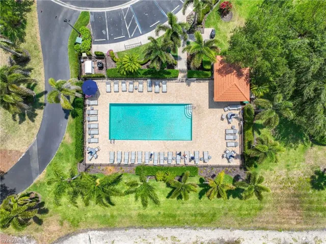 Aerial view of a pool area