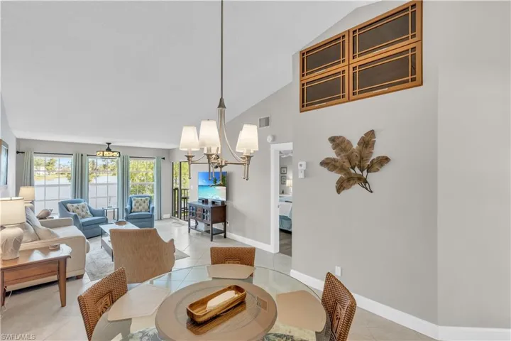 Storage galore, custom cabinetry above the dining area