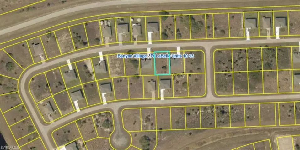 Aerial view of property's location with property boundaries highlighted