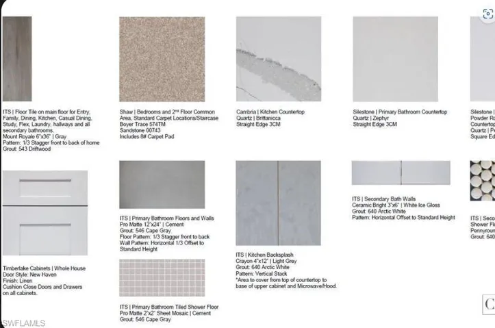 Design Selections.  Home is under construction and selections are subject to change.