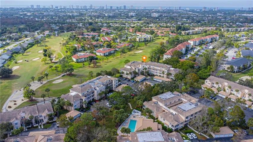 aerial view of community and Quail Run public golf course